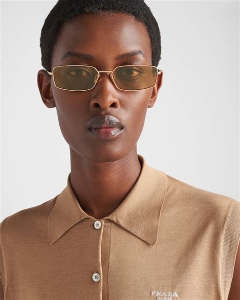 Olive Green Lenses Sunglasses With The Prada Logo .